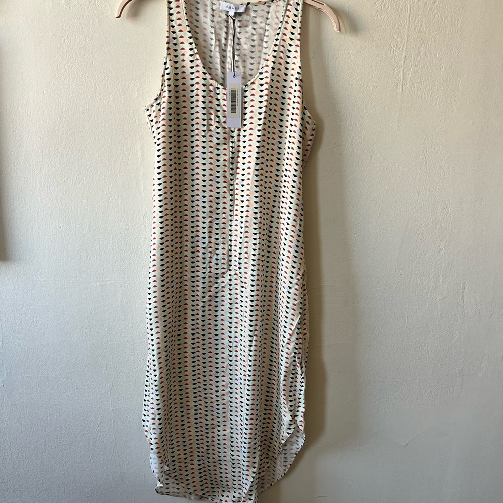 NWT Brass Cream Midi Sundress | Sleeveless Scoop Neck, Lightweight Size L